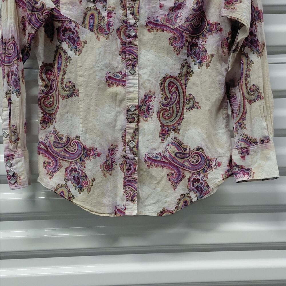 Ariat Womens Western Shirt Size Medium Paisley Festival Coastal Cowgirl Rodeo - Picture 6 of 11